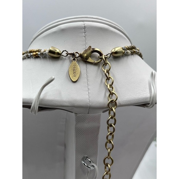 CHICO'S Multi Color and Shapes Beaded Double Strand Matte Gold Tone Necklace - Picture 8 of 16